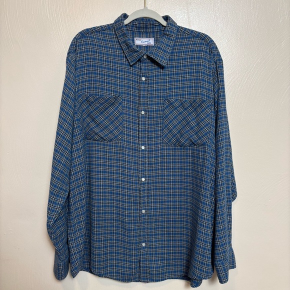 Haband Casual Joe Men's Flannel Shirt Pearl Snap-tastic Closure Plaid‎ Size XL - Picture 1 of 4